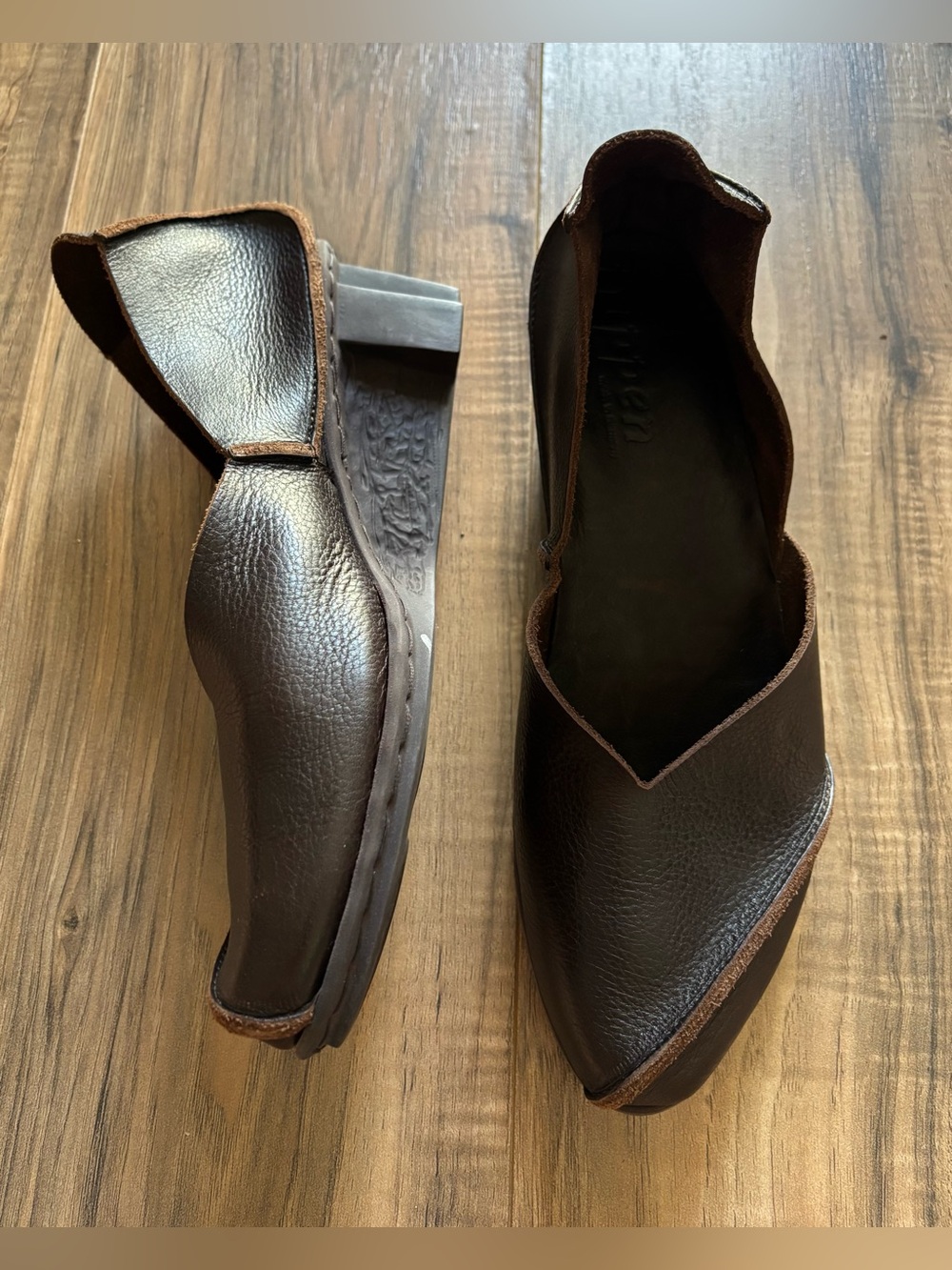 Trippen Avant Garde German Brown Leather Sculptural Heel Artisan Lagenlook EU 40
